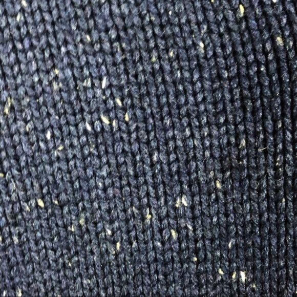 Nautica Navy Cowl Neck Sweater Marble Knit 4-Button Size Medium - Picture 4 of 9